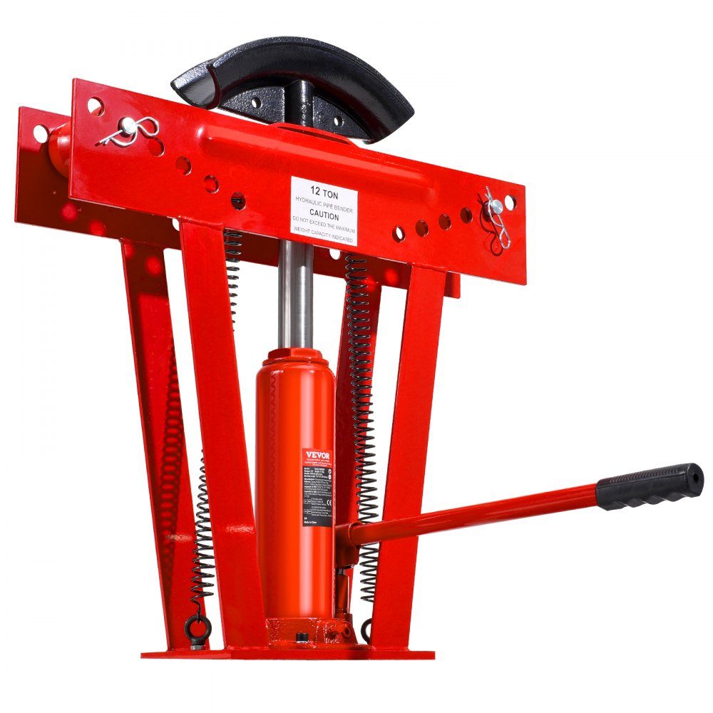 Hydraulische pijpenbuiger, 12 ton pijpenbuiger met 6 matrijzen (1/2, 3/4, 1, 1-1/4, 1-1/2, 2 inch), 90-180° pijpenbuiger met verstelbare rollen voor het buigen van diverse metaalsoorten