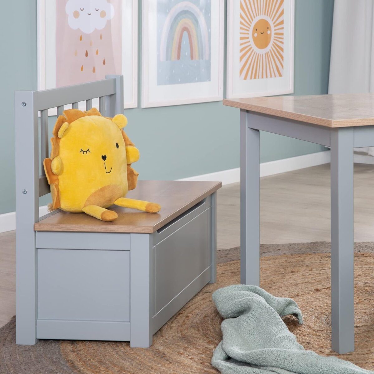 roba Kinder-Truhenbank „Woody“, grau