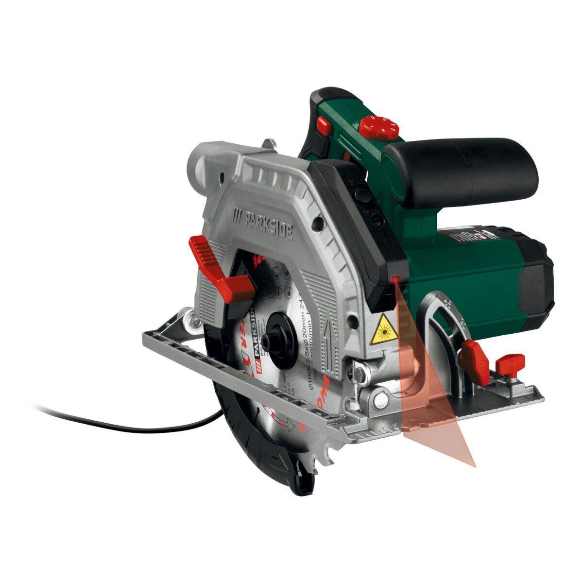 Scie circulaire portative PARKSIDE® »PHKS 1350 C2«, 1350 watts avec laser