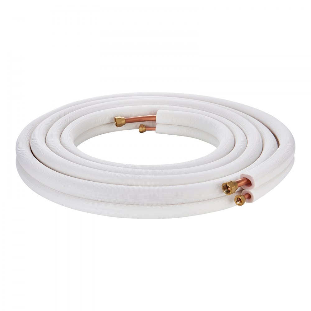 25FT Mini Split Line Kit, 1/4" and 1/2" OD Copper Pipes with Triple Layer Insulation, for Mini Split Air Conditioners, Refrigeration or Heat Pump Equipment and HVAC with Wrap St 25FT Mini Split Line Kit, 1/4" and 1/2" OD Copper Pipes with Triple Layer Insulation, for Mini Split Air Conditioners, Refrigeration or Heat Pump Equipment and HVAC with Wrap St