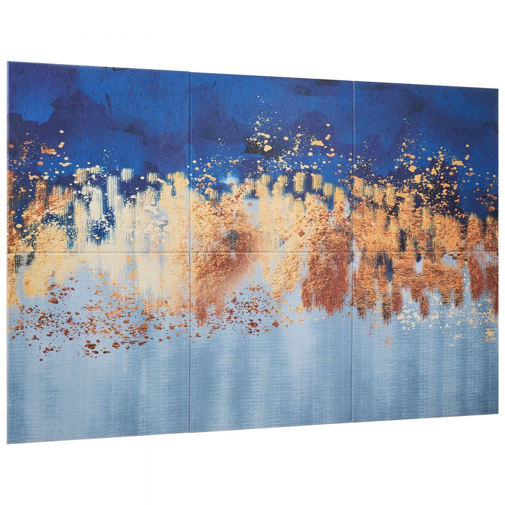 Packung mit 6 Akustikplatten, 1800 x 1200 x 10 mm, Akustikwandpaneele, selbstklebende dekorative Schalldämpfungs- und Absorptionsplatten für Zuhause, Büro, Studio, Spielzimmer, Theater, Malerei