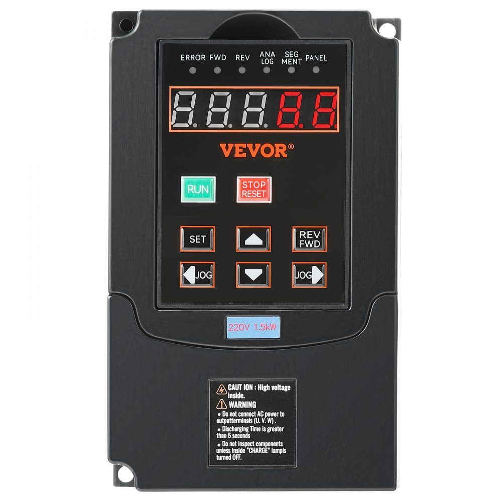 Variateur de fréquence VFD 2HP 1,5KW 7,5A Entrée 1 ou 3 phases 220V vers sortie 3 phases 220V Entrée 40-60Hz Sortie 0-400Hz VFD pour moteur de broche Contrôle de vitesse CNC