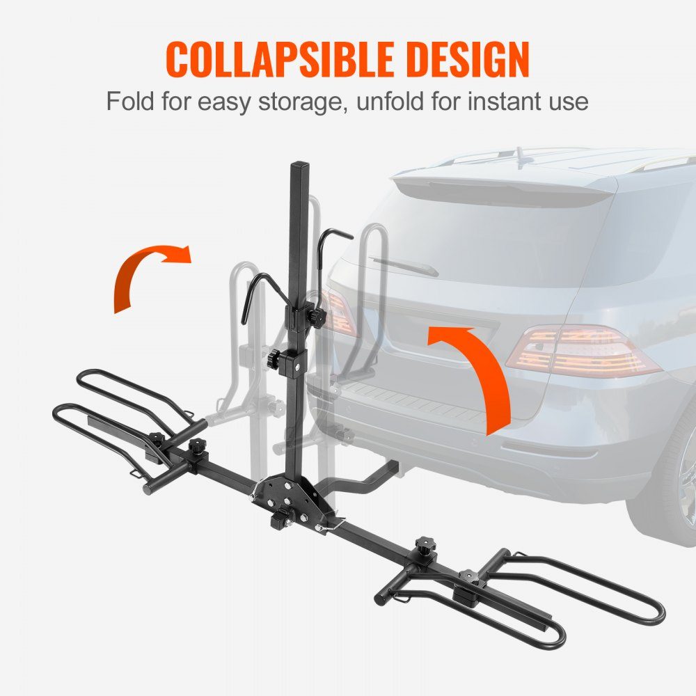Tow Hitch Bike Rack, 2 Bike Platform Style, 36kg Load Capacity, Bike Rack Hitch for 31.75/50.8mm Receiver, Foldable Bike Rack for Car, SUV, Truck etc