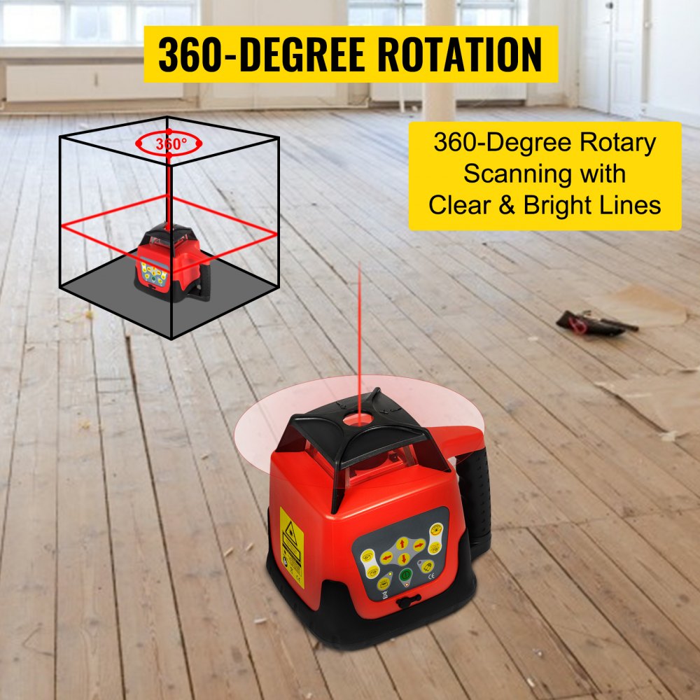 Professioneller Rotationslaser max. Arbeitsbereich 500 m rot, Linienlaser 360 Grad Laser-Höhenmesser wasser- und staubdicht Outdoor-Arbeitszeit 20 Stunden mit Stativ- und Lineal-Elektrik Professioneller Rotationslaser max. Arbeitsbereich 500 m rot, Linienlaser 360 Grad Laser-Höhenmesser wasser- und staubdicht Outdoor-Arbeitszeit 20 Stunden mit Stativ- und Lineal-Elektrik