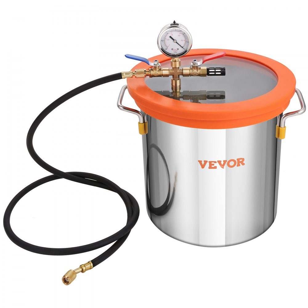 Vakuumpumpe mit 11 l Vakuumkammer, 100 l/min Vakuumpumpe, 150 W AC, 220 V/50 Hz, 1440 U/min, 5 Pa, 250 ml Ölkapazität, HVAC-Vakuumausrüstung, Kühlvakuumpumpe für die Holzstabilisierung, Harzentgasung