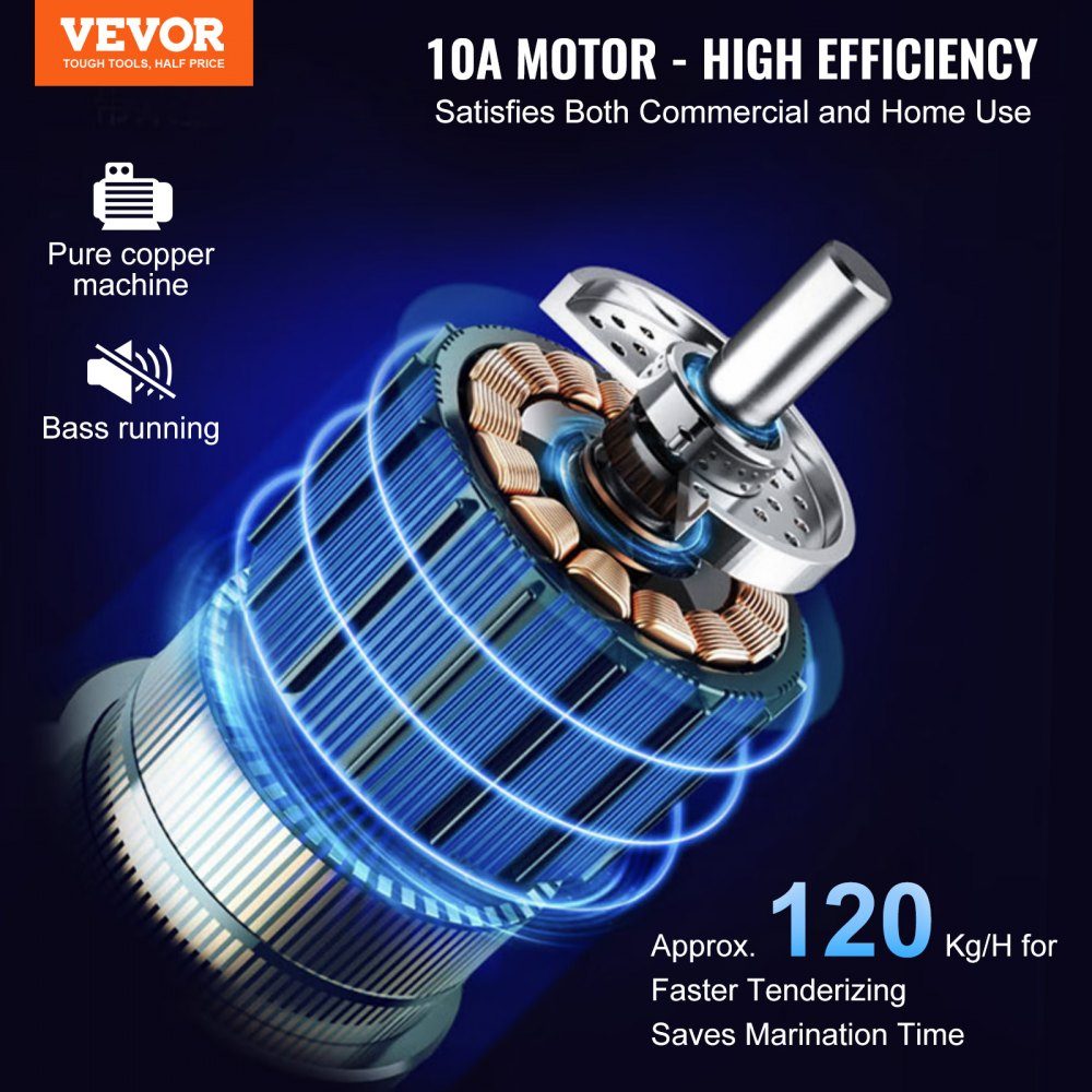 Electric Meat Tenderizer Meat Tenderizer 450W with 54 Stainless Steel Blades Professional Meat Tenderizer Tool 415x170x420mm Atomic Pork Beef Steak Tenderizer Kitchen Tool