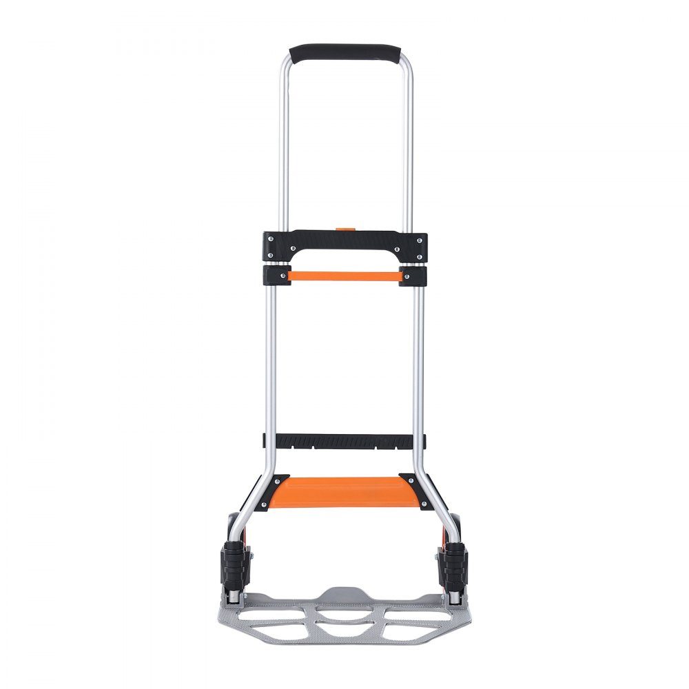 Folding Sack Truck 125kg Aluminum Alloy Plastic Transport Trolley Stacking Trolley with Adjustable Handle 820-1105mm Foldable Trolley with Tension Rope Included Compact Size for Storage
