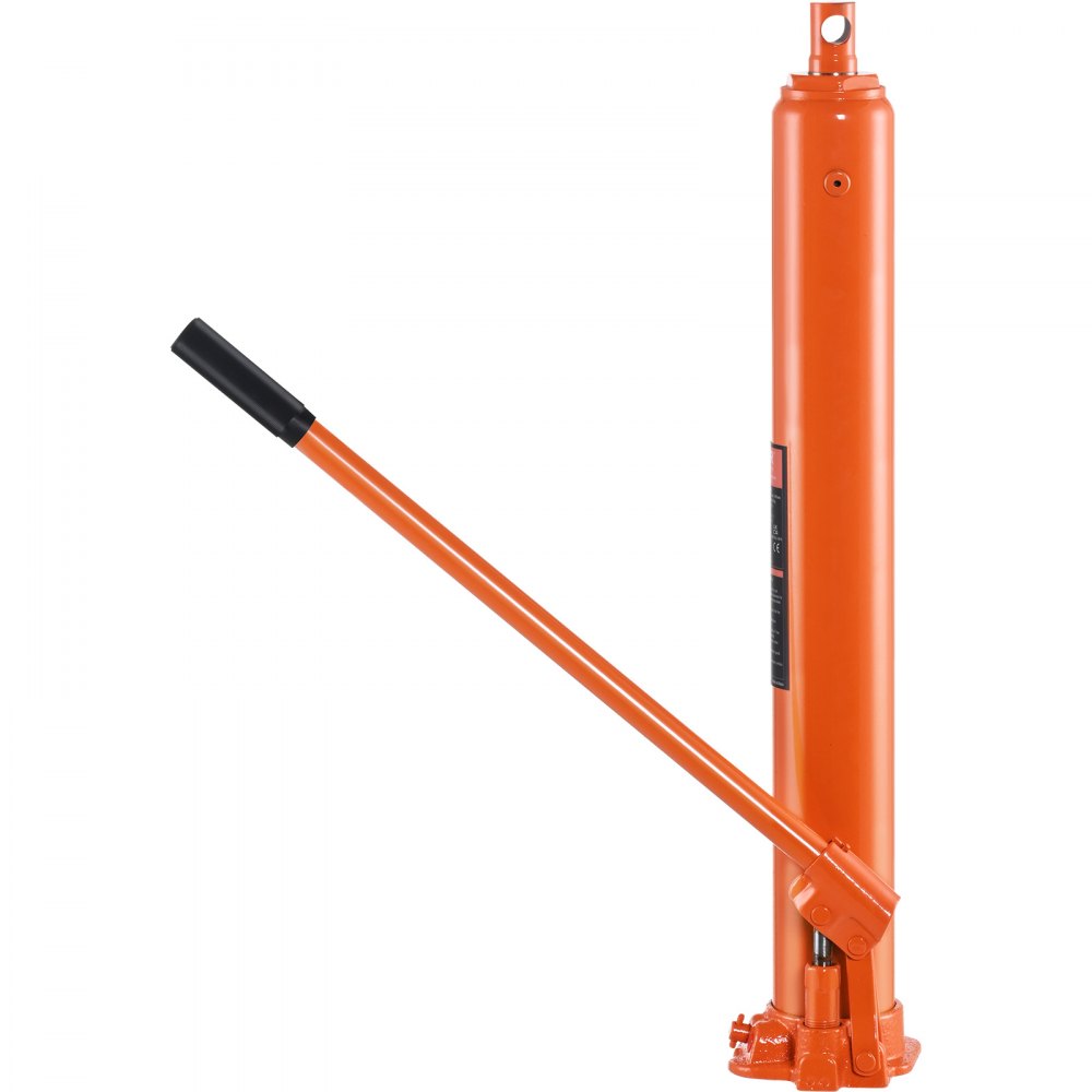 Cric hydraulique long, cylindre de levage de moteur 4T avec pompe à piston unique et base plate, cric-bouteille hydraulique pour ascenseurs de moteur, grues de garage/magasin, ferme, etc.