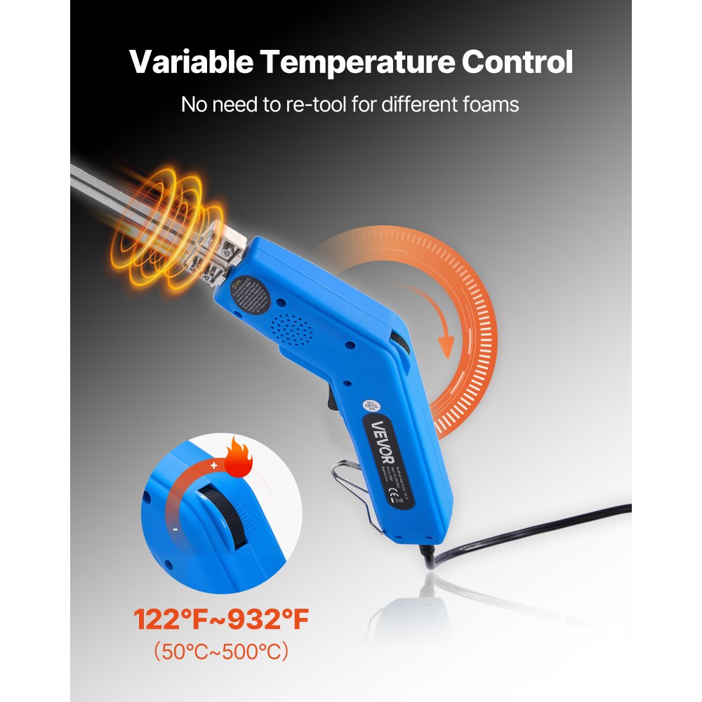 Styrofoam Cutter, 200W Styrofoam Cutter, 50-500°C Adjustable Foam Cutter with 150mm and 200mm Cutting Blades for KT Board, Polyethylene, Sponge, Rubber - Tool Box Included Styrofoam Cutter, 200W Styrofoam Cutter, 50-500°C Adjustable Foam Cutter with 150mm and 200mm Cutting Blades for KT Board, Polyethylene, Sponge, Rubber - Tool Box Included