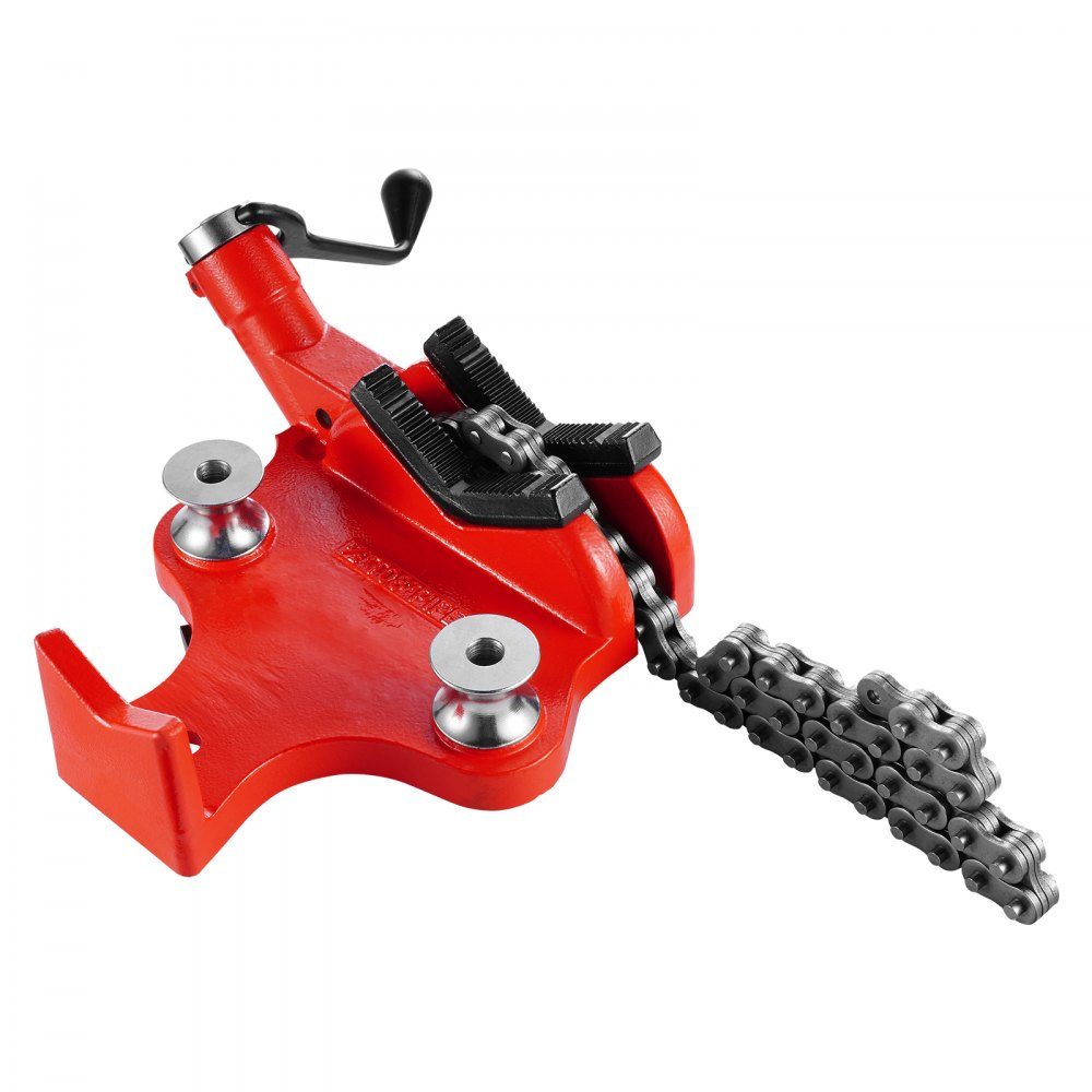 Chain Pipe Vise, Pipe Capacity 12.7-203.2mm, Heavy Duty 880mm Long Chain and Cast Iron Base, Industrial Grade Pipe Clamping for Plumbing, Auto Repair, Metalworking