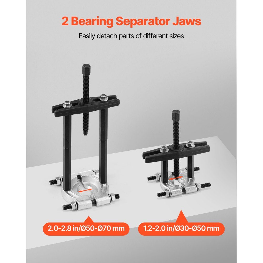 Bearing puller-Satz 14-teilig. 5T Bearing Separator, Pinion Wheel Bearing Removal Kit with 2/2.8" Jaws, Heavy Duty Bearing Separator Tool Kit with Case Puller Set