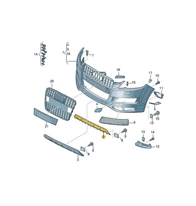 Oryginalna osłona zderzaka przedniego Audi Q7 DOLNA ŚRODKOWA 4L0807683E01C