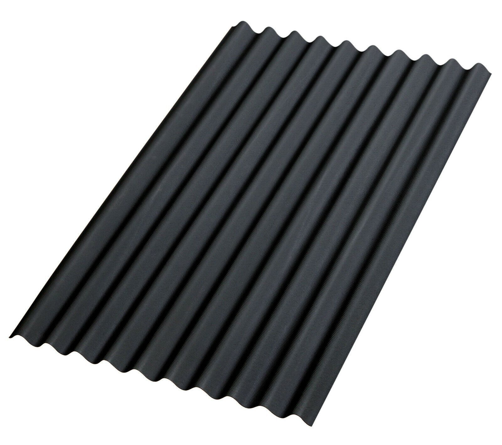 Couverture de toiture en tôles ondulées bitumineuses 1000 x 760 mm noir