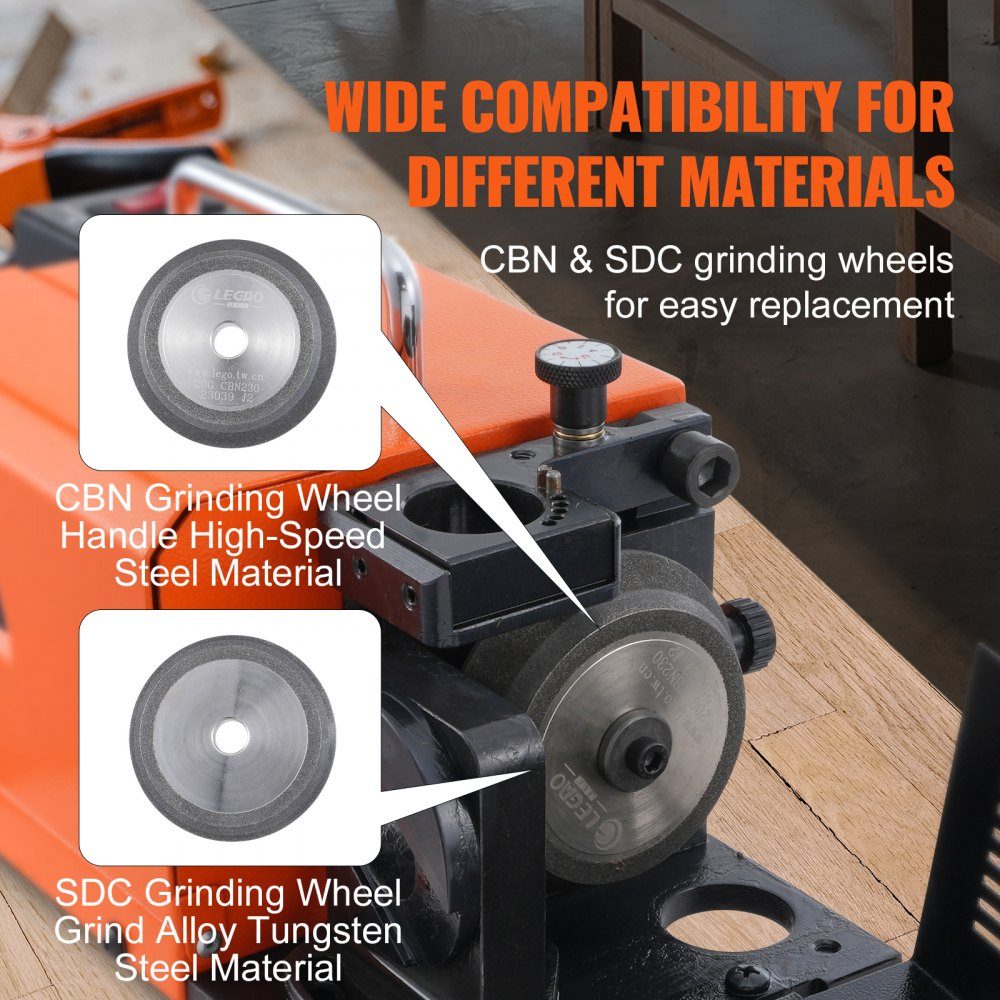 Drill Grinder 120W Drill Grinder 4500RPM Sharpening Station 45# Steel Drill Sharpener 95-135° Adjustable Tip Angle 18 Collet Chucks Suitable for Drill Diameter φ3-20mm