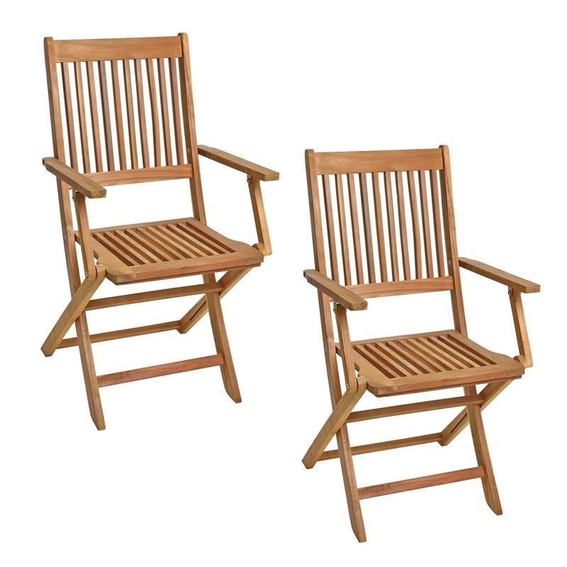 Chaises de jardin chaises en bois chaises pliantes lot de 2 chaises en bois d'acacia ensemble chaises de balcon