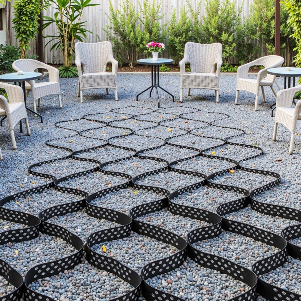 Kiesgitter, 50 mm Tiefe, Rasengitter 5200x2700 mm, Kieswabe HDPE, Wabengitter, durchlässiges Geogitter zur Einfahrtsstabilisierung, für Garten, Terrasse, Gehweg, Wohnmobilstellplatz Kiesgitter, 50 mm Tiefe, Rasengitter 5200x2700 mm, Kieswabe HDPE, Wabengitter, durchlässiges Geogitter zur Einfahrtsstabilisierung, für Garten, Terrasse, Gehweg, Wohnmobilstellplatz