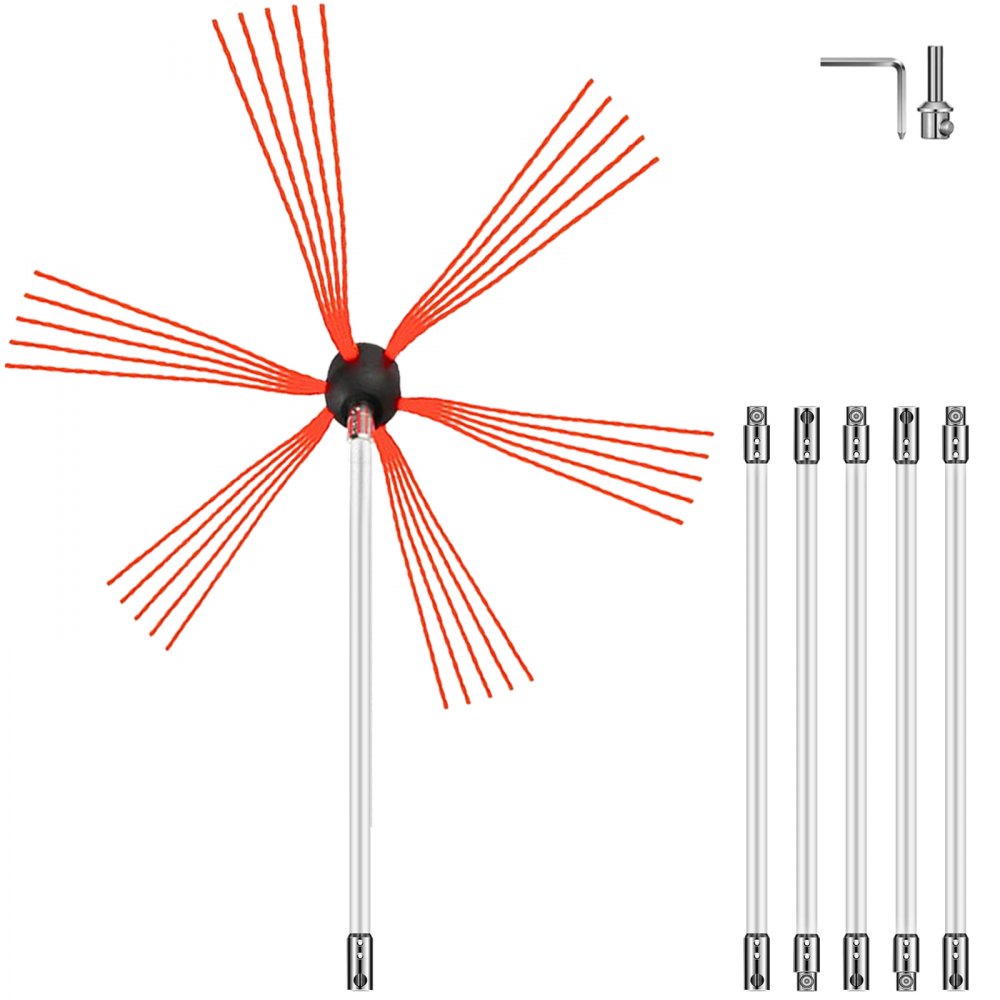 Brosse de cheminée en nylon, brosse de cheminée, pour tuyau de poêle, 6 m, raccords professionnels en acier inoxydable avec tiges en nylon flexibles Brosse de cheminée en nylon, brosse de cheminée, pour tuyau de poêle, 6 m, raccords professionnels en acier inoxydable avec tiges en nylon flexibles