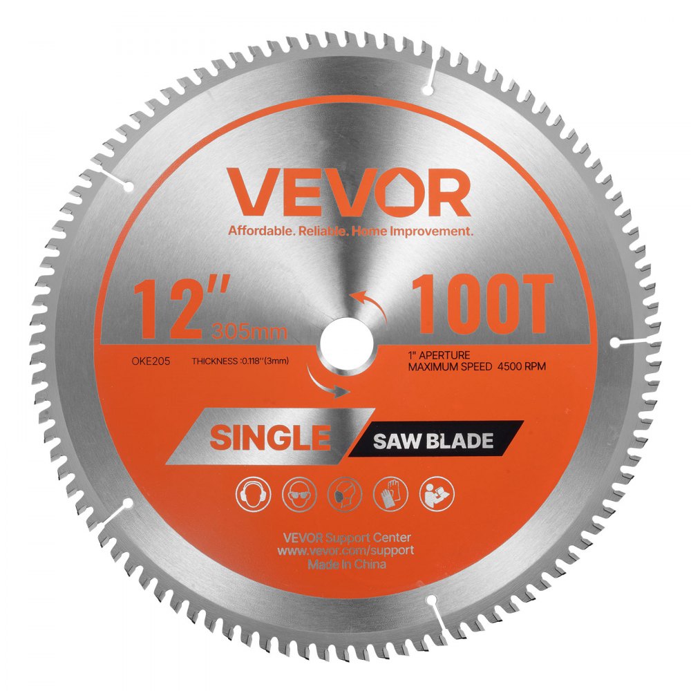 Lame de scie circulaire de 305 mm de diamètre, 100 dents tranchantes en alliage, support de 25,4 mm, lame de coupe en aluminium à finition fine pour scie circulaire avec échappement de chaleur réduisant le bruit pour couper l'acier et le métal