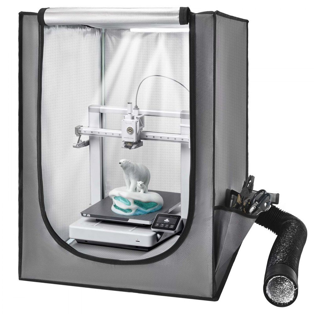 3D Printer Enclosure, Printer Tent (55x65x75cm), Dustproof and Waterproof Protective Cover with Constant Temperature and LED Lighting, Compatible with Photon Mono/Mars 3, FDM/LCD Printer