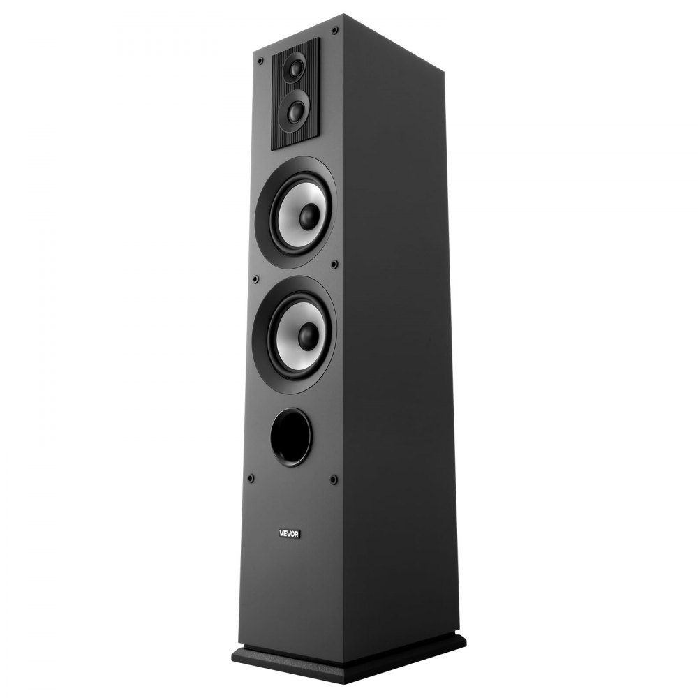 Passive floorstanding speaker, 3-way system with 3/4"/1" tweeter, dual 5.25" woofer, 145W peak power, 70Hz-20kHz frequency response, MDF housing, for home audio, single