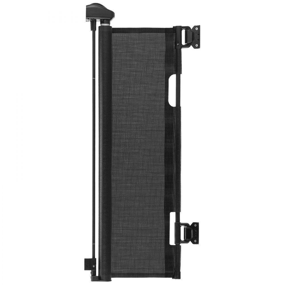 Uitschuifbaar babyhekje, hondenhekje, uitschuifbaar tot 185 cm (B) / 795 mm (H), traphekje met veiligheidsslot, gaasbeschermhekje voor trappen, gangen, binnen/buiten, zwart