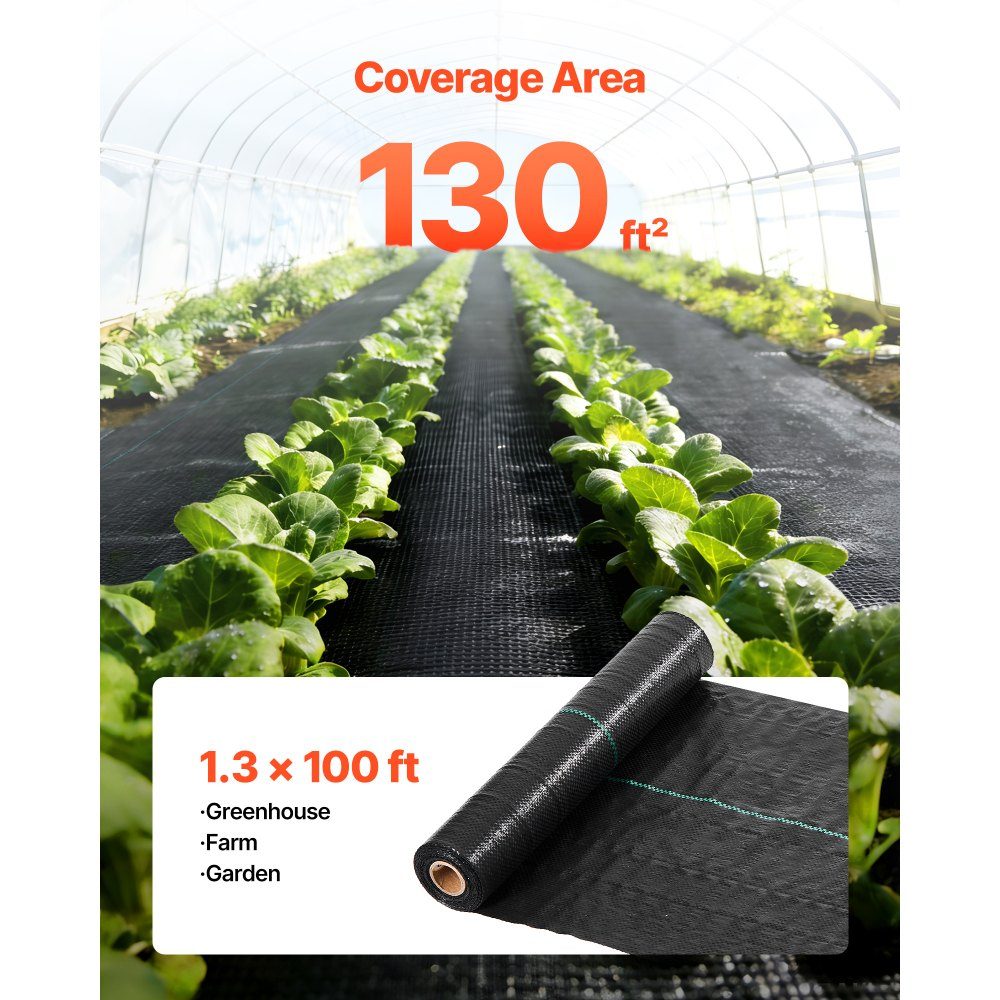 Unkrautvlies 0,4x30,5m Gartenvlies 90g/㎡, Unkrautmatte aus Polypropylen, Unkrautfolie mit hoher Belüftungsdrainage, Wurzelsperre gegen Unkraut für Gewächshaus-Bauerngarten, Schwarz