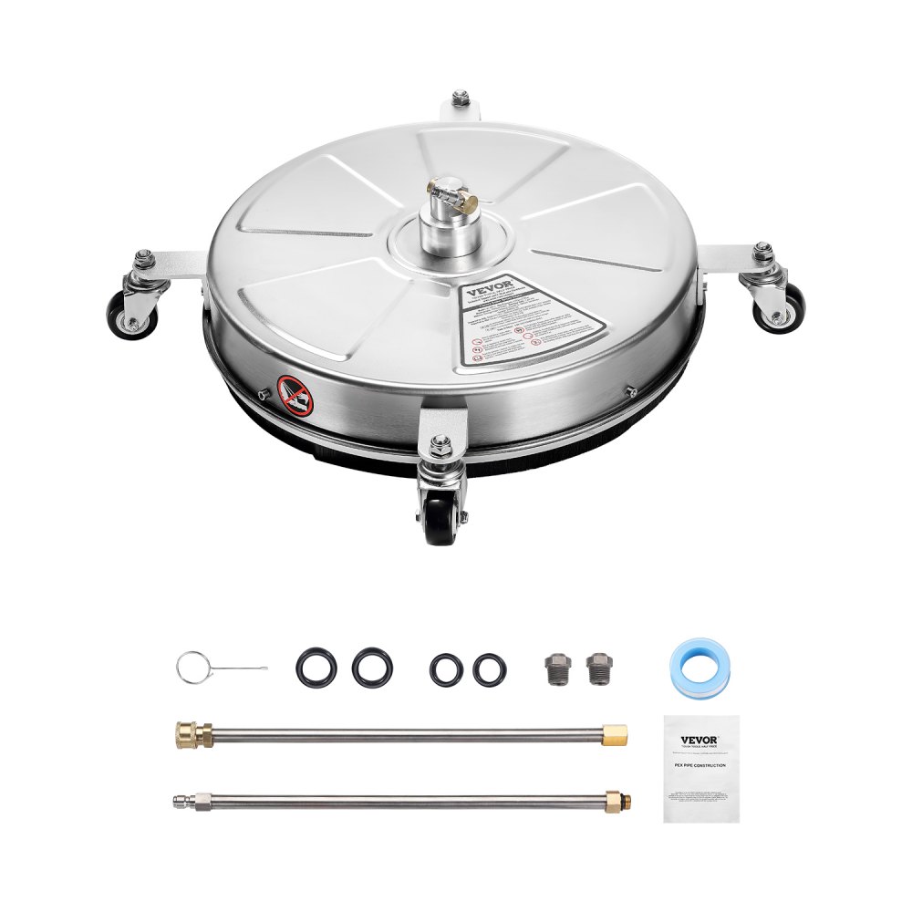 465mm Pressure Washer Surface Cleaner, Stainless Steel Surface Cleaner with 4 Wheels, Max 4000 PSI, 1/4" Quick Connector, 2 Spray Nozzles, 2 Extended Bars for Concrete, Patio, Deck 465mm Pressure Washer Surface Cleaner, Stainless Steel Surface Cleaner with 4 Wheels, Max 4000 PSI, 1/4" Quick Connector, 2 Spray Nozzles, 2 Extended Bars for Concrete, Patio, Deck