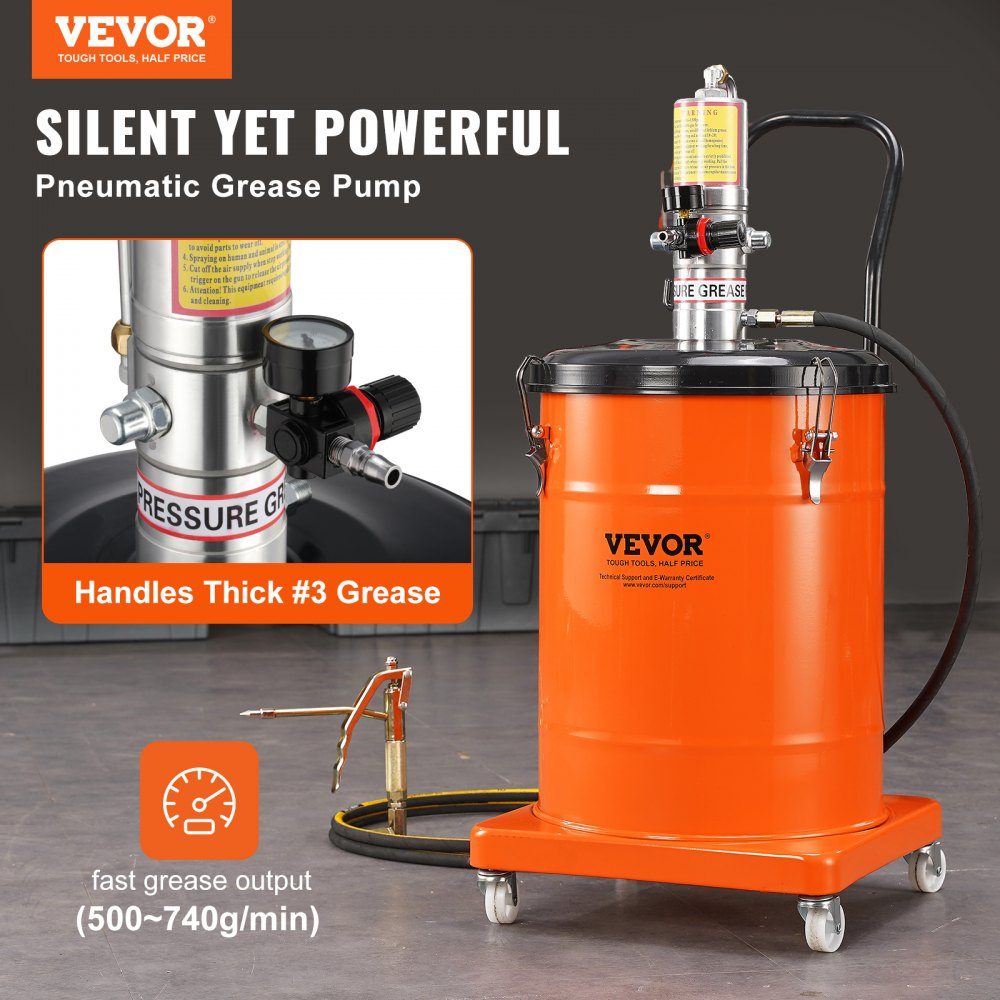 Vetpomp 40L luchtaangedreven vetpomp 0,6-0,8 MPa gegoten aluminium pomp -20-100 ° C Bedrijfstemperatuur Pneumatische vetpomp NPT-poort vetpomp Geschikt voor 0-3 # vet