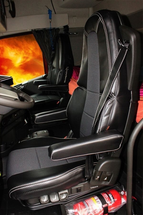 Handgefertigte VOLVO FH LKW-SITZBEZÜGE VOLVO FH4 FH 4 EURO 6 ECO Komplettset schwarz