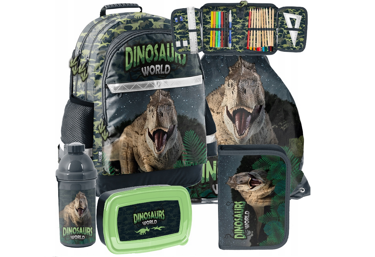 Schulranzen Rucksack Rucksack Schulranzen DINO XXXL Starterset 2