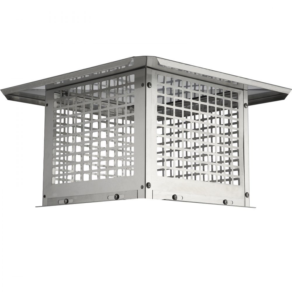Couvercle de cheminée, acier inoxydable 304, hotte de cheminée, 416 x 416 x 250 mm, couvercle de cheminée, protection contre les oiseaux, hotte de pluie, hotte de cheminée, 2 méthodes d'installation, chapeau de cheminée, compatible avec différents types d