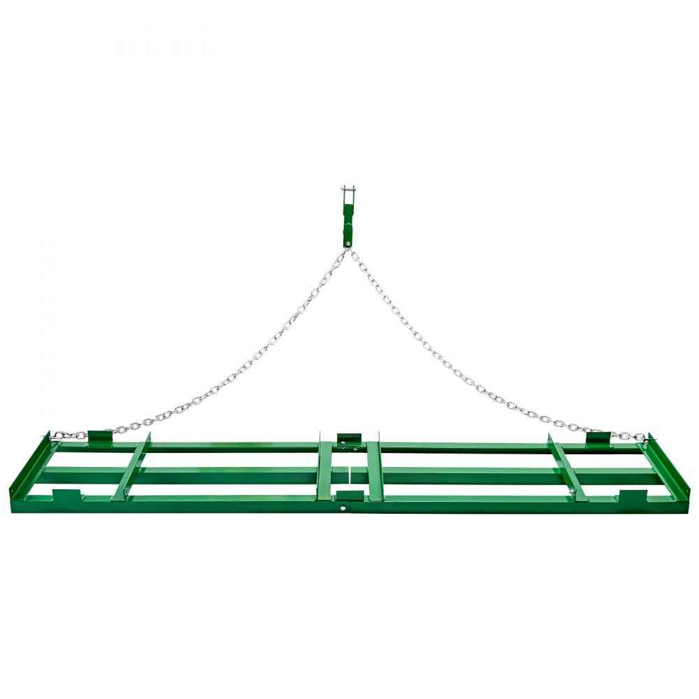 Schleppegge, 2435 x 500 x 100 mm, Wiesenegge mit verstellbaren Stangen und 183 cm Kette, Wiesenschleppe für Geländefahrzeuge, UTVs, Traktoren, Rasenmäher, Gartenschleppgerät