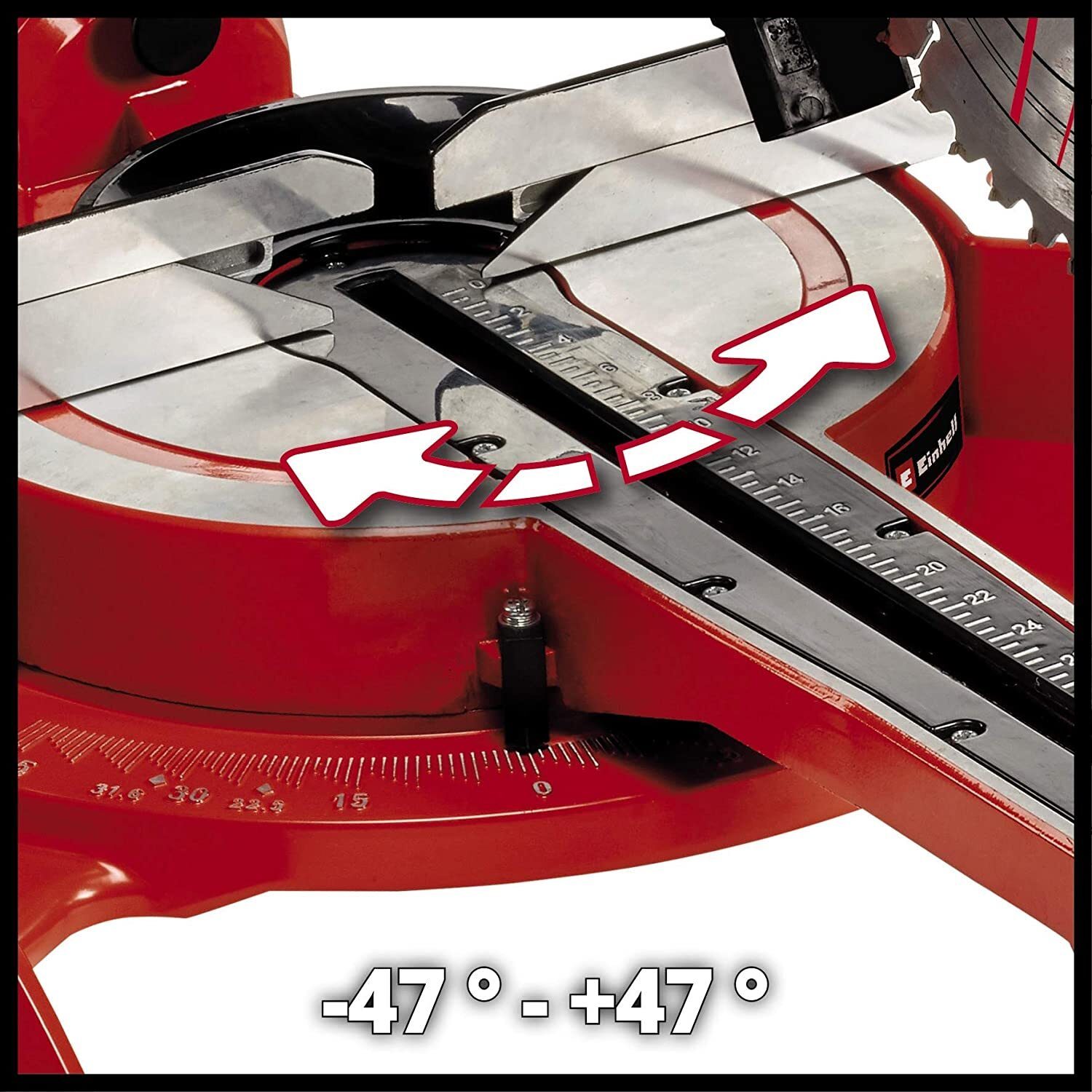 Einhell pull miter saw TC-SM 2534/1 Dual (max. 2350 W, Ø250 x Ø30 mm saw blade, 4000 min-1, integrated pull function, tiltable saw head, workpiece stop, laser, incl. carbide saw blade)