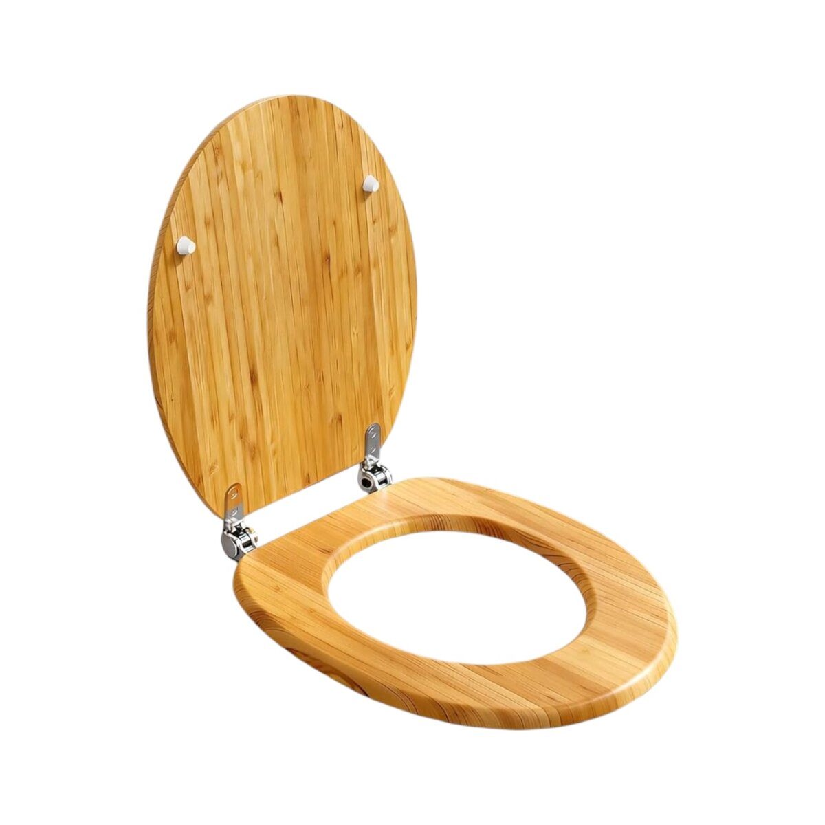 Ribelli toilet seat with soft close mechanism, O-shape, bamboo motif
