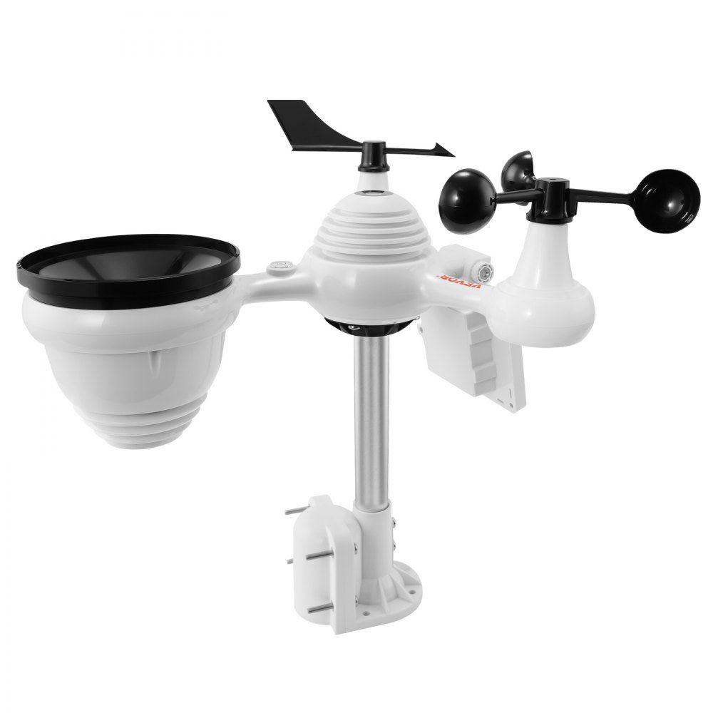 Professioneel WiFi-weerstation, 7-in-1 weercentrum op zonne-energie, 190,5 mm (7,5 inch) display, 150 m zendbereik, buitensensor voor windsnelheid, windrichting, temperatuur, vochtigheid, neerslag