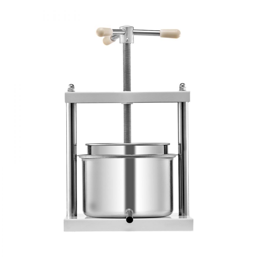 Fruit Wine Press, Fruit Grinder (5L), with 2 Stainless Steel Barrels, Manual Juicer for Wine Making, Cider Press, Apple Press, Grape Press, Olive Oil Press with Triangular Handle for Kitchen