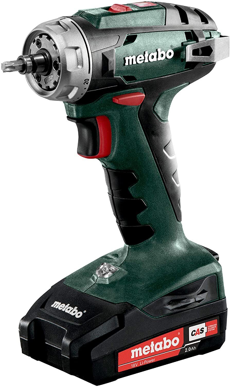 Metabo Akkuschrauber / Akku-Bohrschrauber Mobile Werkstatt Starterset im Kunststoffkoffer; mit 2 Li-Power Akkupacks (18 V/2,0 Ah), Ladegerät SC 30 + Zubehör - Neuheit