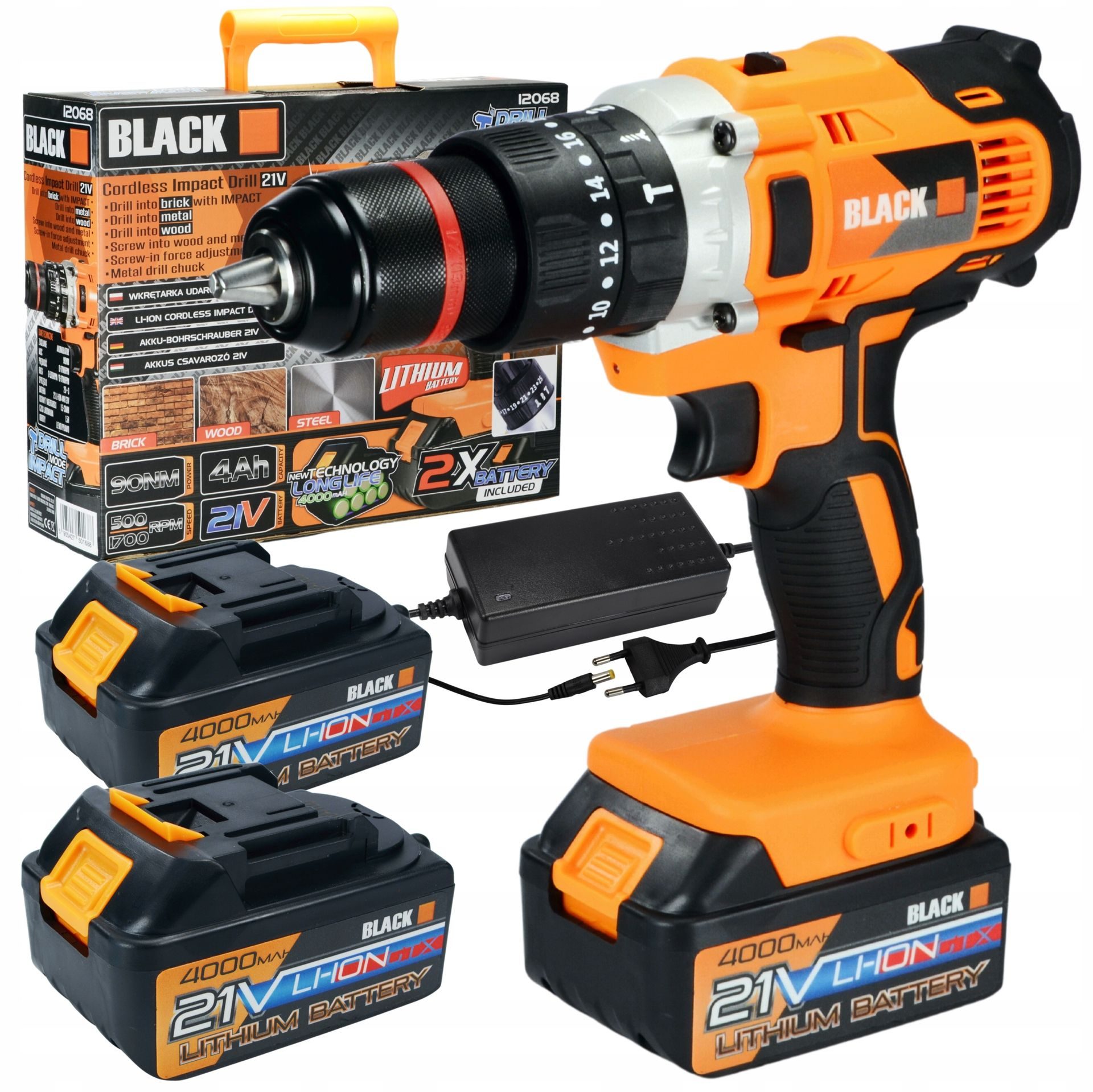 Cordless drill/driver with impact function – 20V, 2x 4Ah Li-Ion