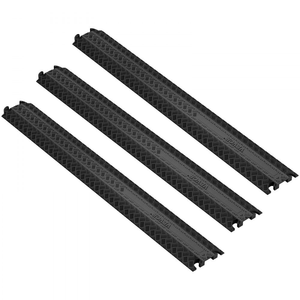 Set of 3 1-channel cable protection ramp Cable bridge TPR hose bridge 100 x 13 x 2 cm Overrun protection 907 kg (per axle) Load capacity Cable ramp Non-slip design Ideal for parking spaces