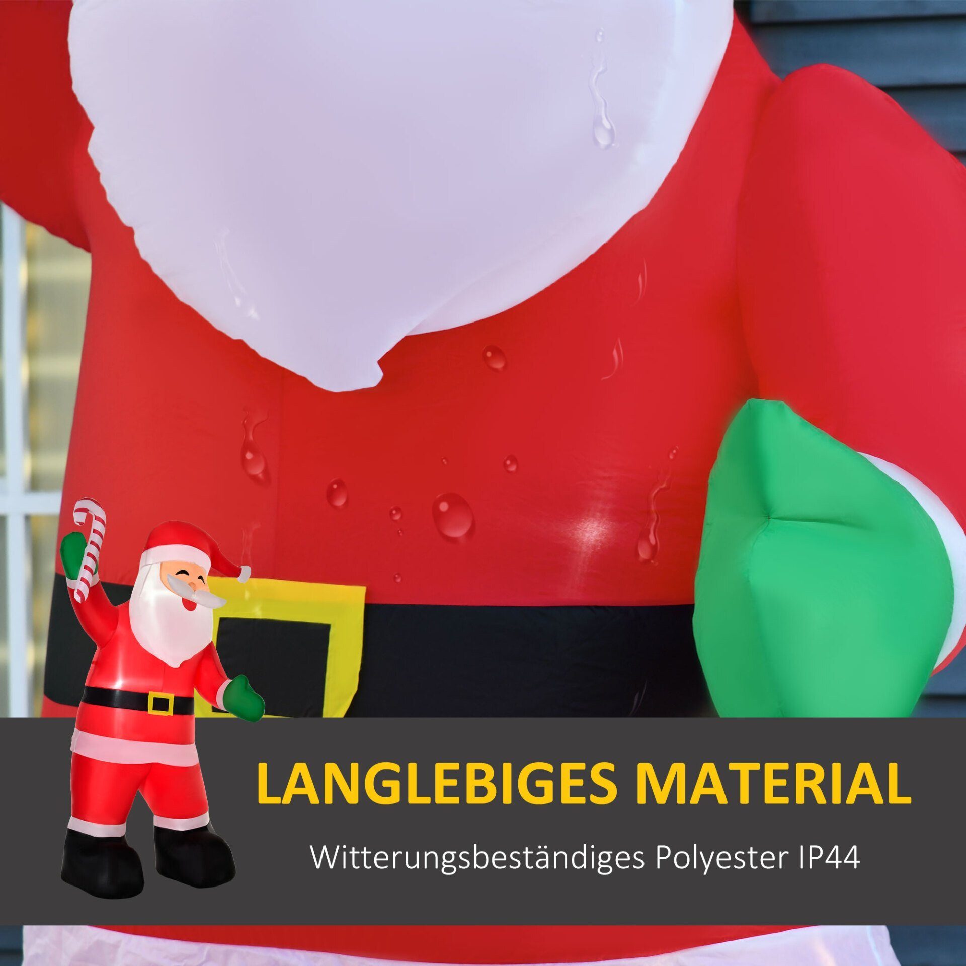 Décoration de Noël, canne en bonbon gonflable du Père Noël avec lumières et accessoires