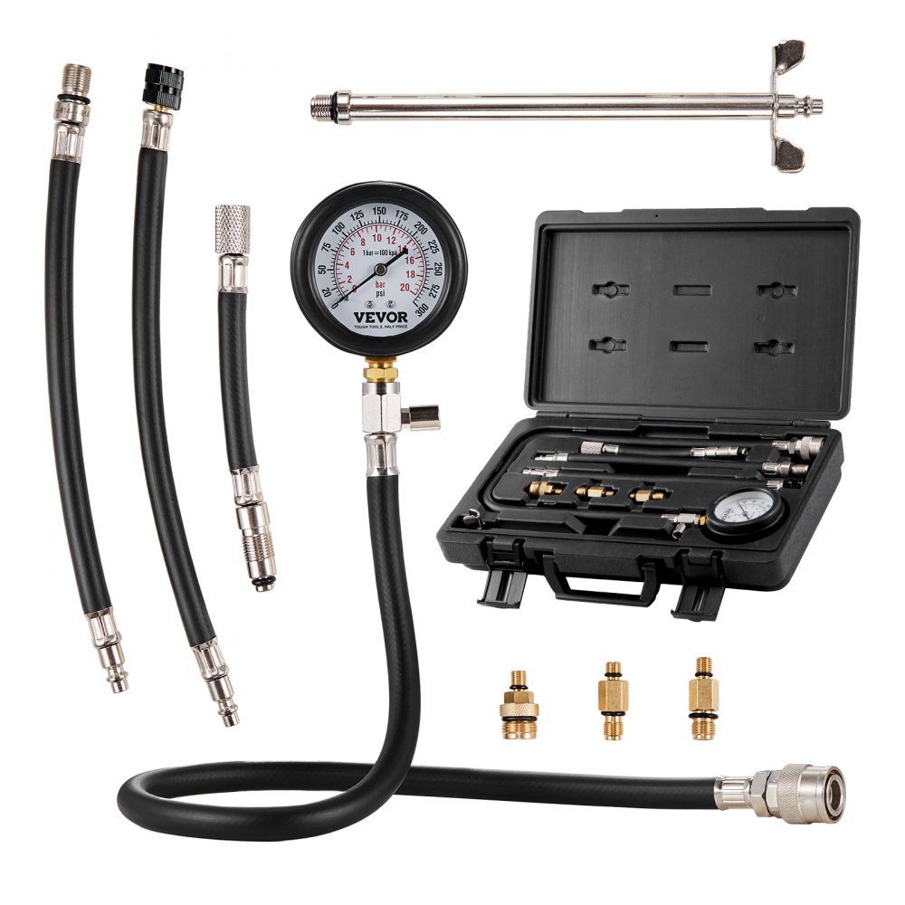 Compression gauge compression tester compression tester tester compression gauge with pressure gauge petrol engine 0-300 PSI and 0-2000 kPa compression gauge incl. 3x adapters Compression gauge compression tester compression tester tester compression gauge with pressure gauge petrol engine 0-300 PSI and 0-2000 kPa compression gauge incl. 3x adapters