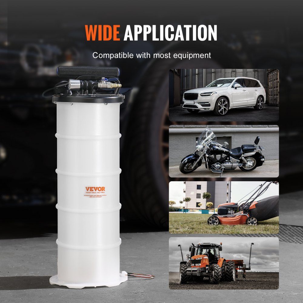 Oliezuigpomp 6,5L handmatig pneumatisch oliezuigapparaat 0,4-0,8 MPa olieverversingspomp autozuigpomp handpomp vloeistofzuigpomp geschikt voor het aanzuigen van motorolie, versnellingsbakolie, remvloeistof