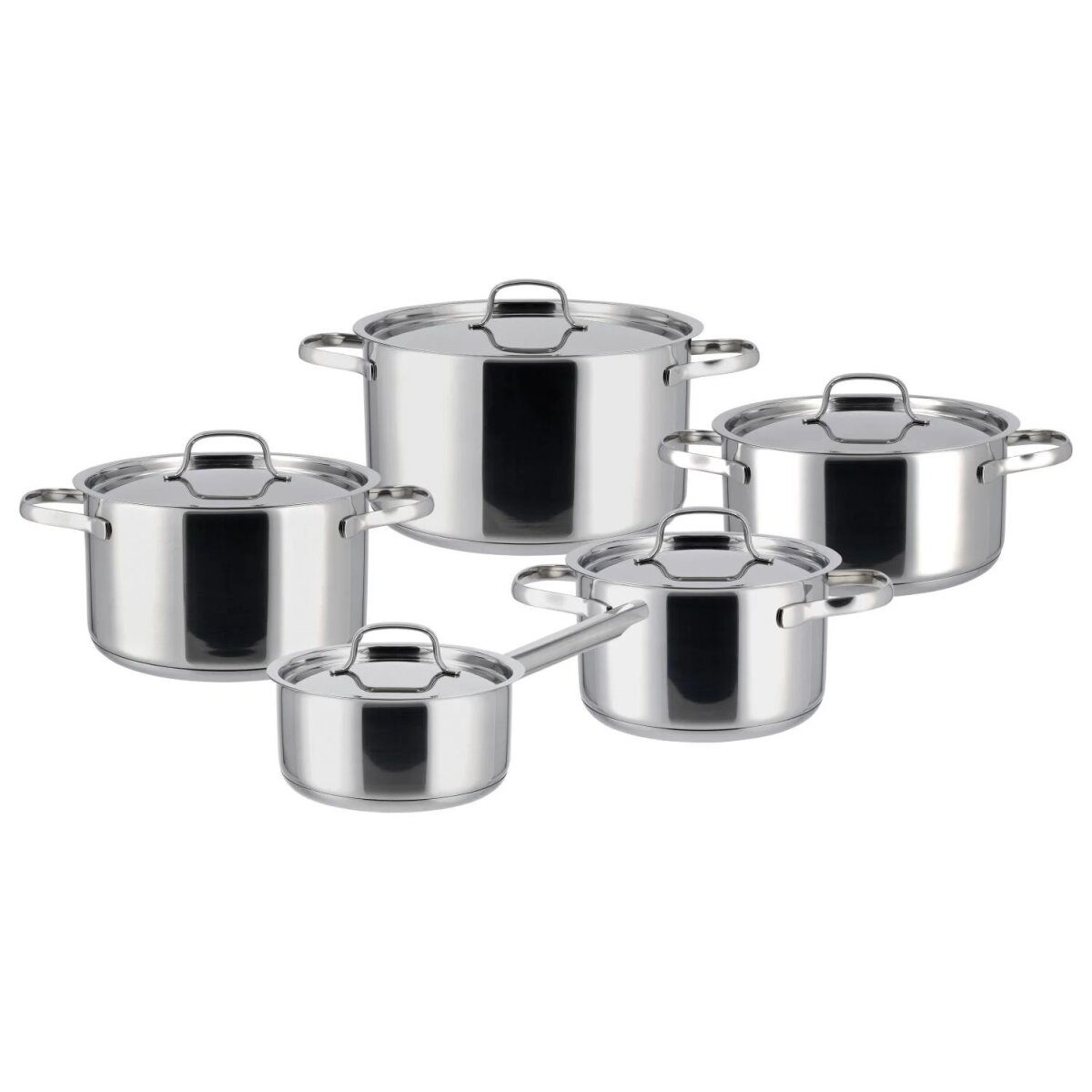 Zestaw garnków ze stali nierdzewnej SILVERCREST®, 10 sztuk