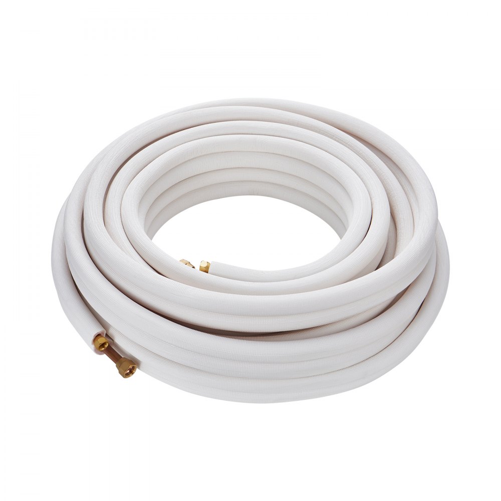 15240 mm Mini-Split-Leitungssatz, Kupferrohre mit 9,53 mm und 15,875 mm Außendurchmesser und dreischichtige Isolierung für Mini-Split-Klimaanlagen, Kältemittel- oder Wärmepumpengeräte und HVAC mit Wickelstreifen 15240 mm Mini-Split-Leitungssatz, Kupferrohre mit 9,53 mm und 15,875 mm Außendurchmesser und dreischichtige Isolierung für Mini-Split-Klimaanlagen, Kältemittel- oder Wärmepumpengeräte und HVAC mit Wickelstreifen