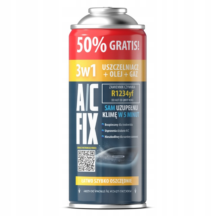 A/C FIX AC FIX KÄLTEMITTEL R1234YF XL 3IN1 ÖLGASDICHTUNGSMITTEL 235G – Art.-Nr. HT-47703