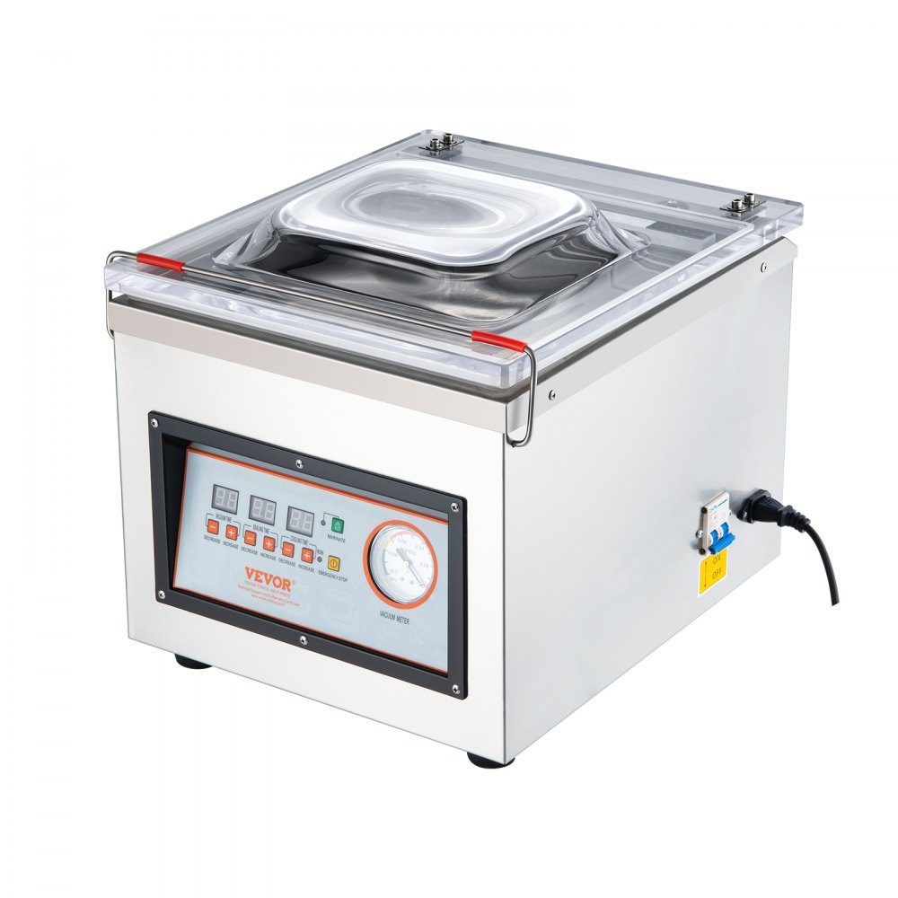 Machine sous vide à chambre Machine sous vide de 320 W pour aliments humides, marinades de viande, etc. Taille compacte avec une longueur de soudure de 32 cm Peut être utilisée dans les cuisines privées et les zones commerciales