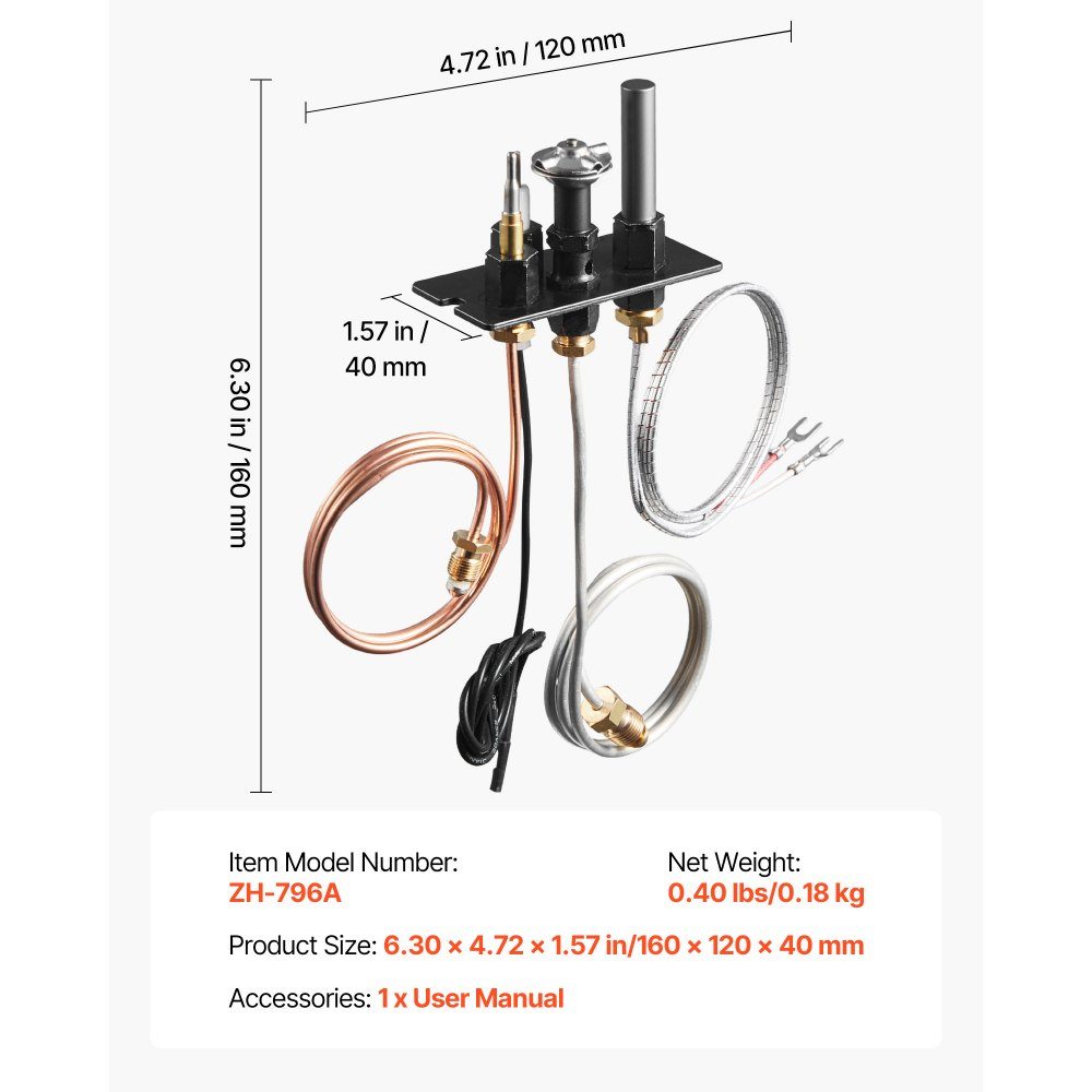 Aardgas waakvlambrander, OE 69L17, 69L1701, 904405, J4117, 108084-02 gas waakvlamkit, vervanging voor aardgasontsteking, compatibel met Lennox-, Superior- en Astria-modellen, zwart