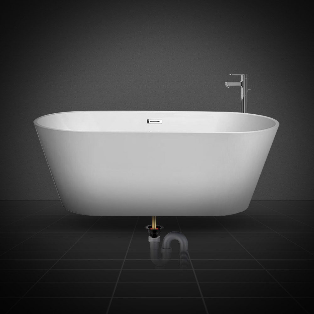 ABS Drain Set 178 x 158 x 102mm Bathtub Drain Tray Set with ABS Drain Adapter Compatible with Freestanding Bathtubs, Floor Mounted Bathtubs and Island Bathtubs