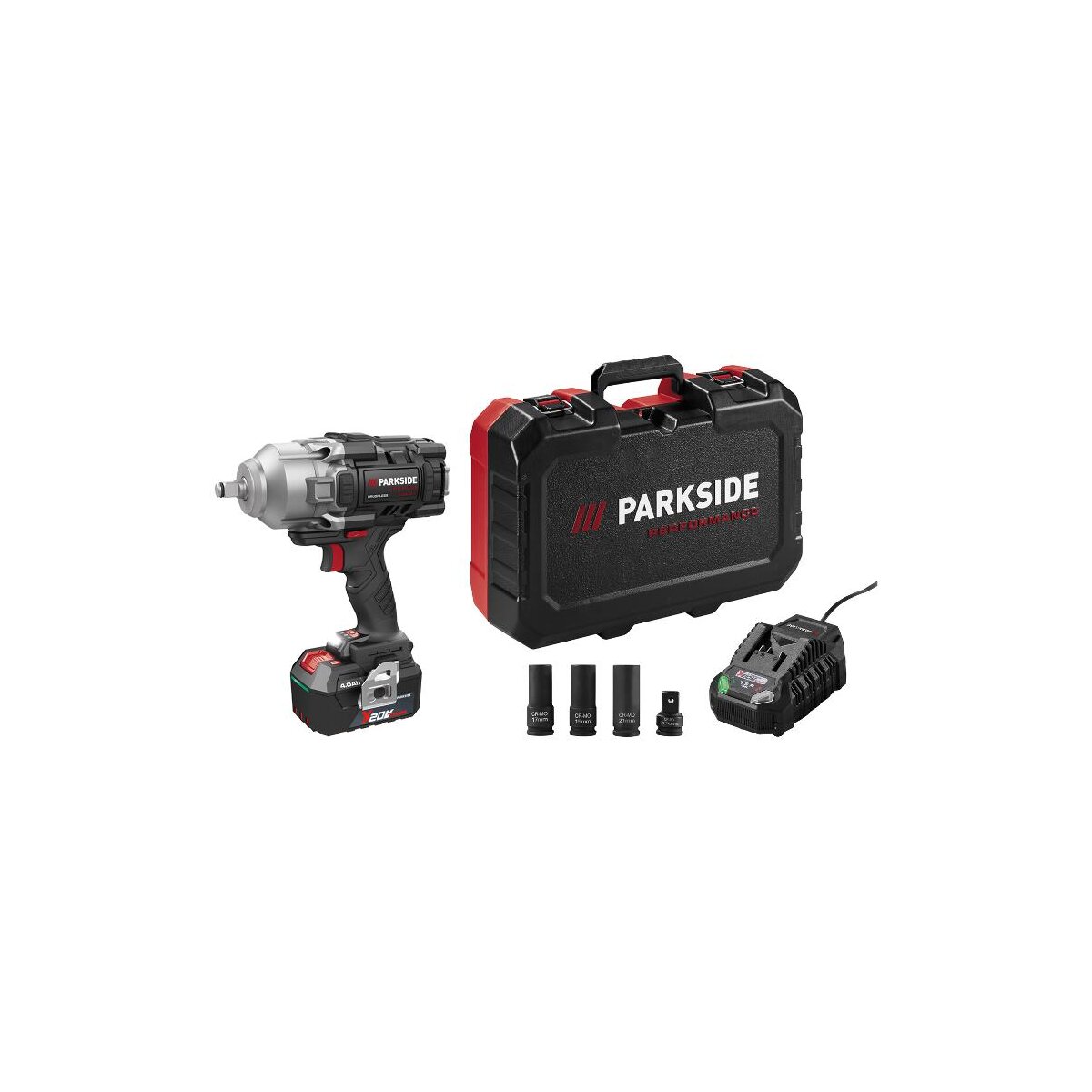 Akumulatorowy klucz udarowy PARKSIDE PERFORMANCE® 20 V „PASSP 20-Li C4”, z akumulatorem i ładowarką Akumulatorowy klucz udarowy PARKSIDE PERFORMANCE® 20 V „PASSP 20-Li C4”, z akumulatorem i ładowarką