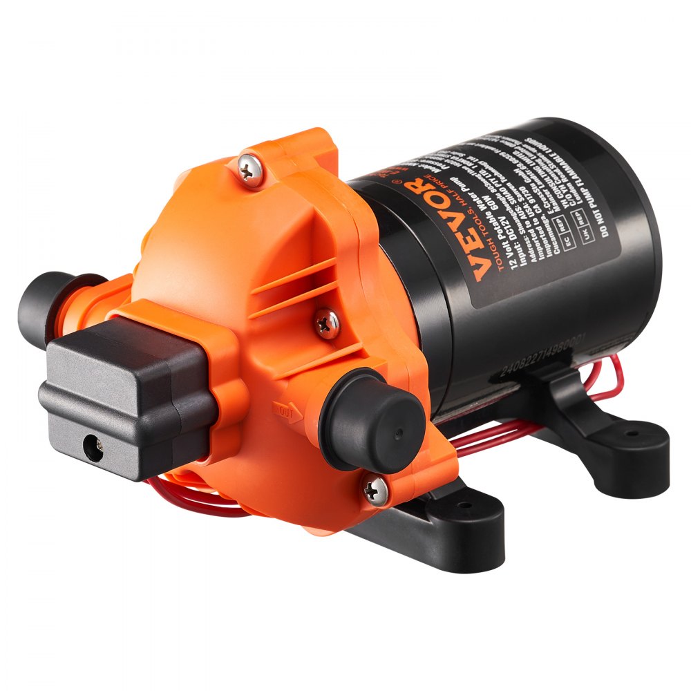 12V membraanpomp 6,81 l/min 3 kamer DC-waterpomp met automatische drukschakelaar 40-100PSI verstelbare 60PSI 1/2 